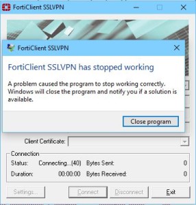 fortinet vpn client error fortinet vpn client error